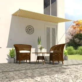 Retractable awning 300x150 cm yellow and white by vidaXL, Awnings - Ref: Foro24-143755, Price: 61,98 €, Discount: %