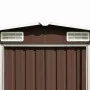 Brauner Gartenschuppen aus Metall, 257 x 392 x 181 cm von vidaXL, Schuppen - Ref: Foro24-143347, Preis: 459,35 €, Rabatt: %