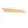 Einziehbare Markise 300x150 cm gelb und weiß von vidaXL, Markisen - Ref: Foro24-143755, Preis: 66,01 €, Rabatt: %