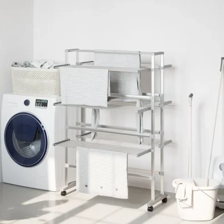 Tendedero para ropa con ruedas aluminio 89x64x129 cm de vidaXL, Tendederos y perchas - Ref: Foro24-154603, Precio: 106,87 €, ...