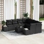 Conjunto de sofá de jardín Manual 9 pcs Negro 55 x 55 x 37 cm