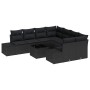 Conjunto de sofá de jardín Manual 9 pcs Negro 55 x 55 x 37 cm