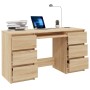 Escritorio madera contrachapada color roble Sonoma 140x50x77 cm de vidaXL, Escritorios - Ref: Foro24-800813, Precio: 150,16 €...