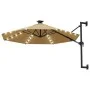 Wandschirm mit LEDs und Metallstange 300 cm taupe von vidaXL, Sonnenschirme - Ref: Foro24-312525, Preis: 126,17 €, Rabatt: %