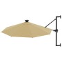 Wandschirm mit LEDs und Metallstange 300 cm taupe von vidaXL, Sonnenschirme - Ref: Foro24-312525, Preis: 106,50 €, Rabatt: %