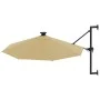 Wandschirm mit LEDs und Metallstange 300 cm taupe von vidaXL, Sonnenschirme - Ref: Foro24-312525, Preis: 126,17 €, Rabatt: %