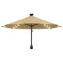 Wandschirm mit LEDs und Metallstange 300 cm taupe von vidaXL, Sonnenschirme - Ref: Foro24-312525, Preis: 106,50 €, Rabatt: %