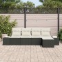 Conjunto de sofá de jardín con cojín 5 pcs Negro y crema