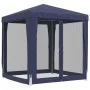 Party tent with 4 walls of blue HDPE mesh 2x2 m by vidaXL, Tents and gazebos - Ref: Foro24-319217, Price: 72,66 €, Discount: %