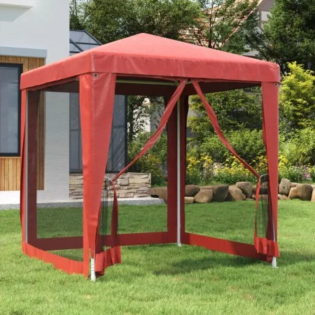 Party tent with 4 HDPE mesh walls red 2x2 m by vidaXL, Tents and gazebos - Ref: Foro24-319220, Price: 73,29 €, Discount: %