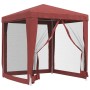 Partyzelt mit 4 HDPE-Netzwänden rot 2x2 m von vidaXL, Zelte und Pavillons - Ref: Foro24-319220, Preis: 74,39 €, Rabatt: %