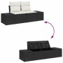 Conjunto de sofá de jardín con cojín 6 pcs Marrón y crema