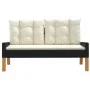 Set de muebels de jardín 4 piezas con cojines ratán PE y madera de vidaXL, Conjuntos de jardín - Ref: Foro24-319689, Precio: ...