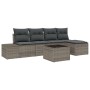 Conjunto de sofá de jardín con cojín 6 pcs Gris Claro
