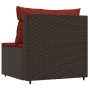 Zentrales Gartensofa mit braunen synthetischen Rattankissen von vidaXL, Outdoor-Sofas - Ref: Foro24-319817, Preis: 65,85 €, R...