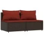 Sofás centrales jardín con cojines 2 uds ratán sintético marrón by vidaXL, Outdoor sofas - Ref: Foro24-319818, Price: 115,80 ...