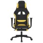 Massage-Gaming-Stuhl mit Fußstütze aus schwarzem und gelbem Stoff von vidaXL, Gaming-Stühle - Ref: Foro24-345504, Preis: 122,...