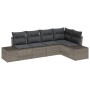 Conjunto de sofá de jardín con cojín 5 pcs Gris
