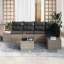 Conjunto de sofá de jardín con cojín 6 pcs Gris Claro