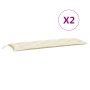 Gartenbankkissen 2 Stück cremeweiß 150x50x7 cm von vidaXL, Kissen für Stühle und Sofas - Ref: Foro24-315018, Preis: 44,06 €, ...