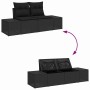 Conjunto de sofá de jardín con cojín 6 pcs Negro