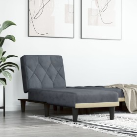 Sofá diván de terciopelo gris oscuro