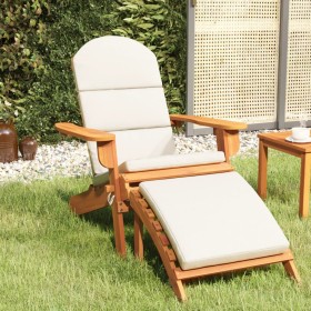 Silla de jardín Adirondack con reposapiés madera maciza acacia