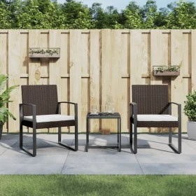Garden dining set 3 pieces with brown rattan-look PP and cushions by vidaXL, Garden sets - Ref: Foro24-360207, Price: 107,96 ...