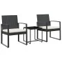 3-piece garden dining set with black rattan look PP cushions by vidaXL, Garden sets - Ref: Foro24-360206, Price: 136,83 €, Di...