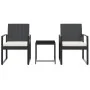 3-piece garden dining set with black rattan look PP cushions by vidaXL, Garden sets - Ref: Foro24-360206, Price: 136,83 €, Di...