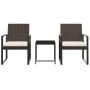 Garden dining set 3 pieces with brown rattan-look PP and cushions by vidaXL, Garden sets - Ref: Foro24-360207, Price: 112,53 ...