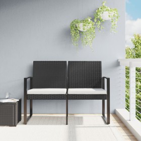 2-seater garden bench with black rattan look PP cushions by vidaXL, garden benches - Ref: Foro24-360209, Price: 115,60 €, Dis...