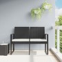 2-Sitzer-Gartenbank mit schwarzen PP-Kissen in Rattanoptik von vidaXL, Gartenbänke - Ref: Foro24-360209, Preis: 115,60 €, Rab...