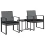 Garden dining set 3 pieces with PP cushions, dark gray rattan look by vidaXL, Garden sets - Ref: Foro24-360208, Price: 145,01...