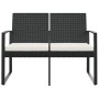 2-seater garden bench with black rattan look PP cushions by vidaXL, garden benches - Ref: Foro24-360209, Price: 115,51 €, Dis...