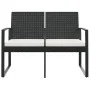 2-seater garden bench with black rattan look PP cushions by vidaXL, garden benches - Ref: Foro24-360209, Price: 112,18 €, Dis...