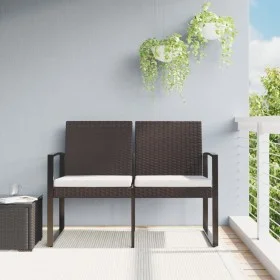 2-seater garden bench with PP cushions, brown rattan look by vidaXL, garden benches - Ref: Foro24-360210, Price: 111,01 €, Di...