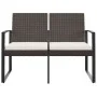 2-seater garden bench with PP cushions, brown rattan look by vidaXL, garden benches - Ref: Foro24-360210, Price: 111,01 €, Di...