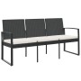 3-seater garden bench with black rattan look PP cushions by vidaXL, garden benches - Ref: Foro24-360212, Price: 169,33 €, Dis...