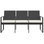 3-seater garden bench with black rattan look PP cushions by vidaXL, garden benches - Ref: Foro24-360212, Price: 169,33 €, Dis...