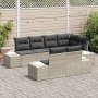 Conjunto de sofá de jardín con cojín 7 pcs Gris Claro