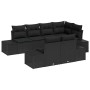 Conjunto de sofá de jardín con cojín 7 pcs Negro