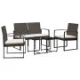 Set comedor de jardín 5 pzas y cojines PP aspecto ratán marrón de vidaXL, Conjuntos de jardín - Ref: Foro24-360216, Precio: 2...
