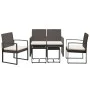 Set comedor de jardín 5 pzas y cojines PP aspecto ratán marrón de vidaXL, Conjuntos de jardín - Ref: Foro24-360216, Precio: 2...