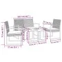 Set comedor de jardín 5 pzas y cojines PP aspecto ratán marrón de vidaXL, Conjuntos de jardín - Ref: Foro24-360216, Precio: 2...