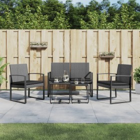 Set comedor jardín 5 pzas cojines PP aspecto ratán gris oscuro de vidaXL, Conjuntos de jardín - Ref: Foro24-360217, Precio: 2...