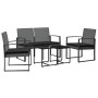 Garten-Essgruppe 5-teilig mit PP-Kissen, dunkelgraue Rattanoptik von vidaXL, Gartensets - Ref: Foro24-360217, Preis: 215,27 €...
