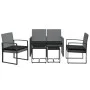 Garden dining set 5 pieces with PP cushions dark gray rattan look by vidaXL, Garden sets - Ref: Foro24-360217, Price: 212,79 ...