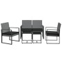 Garten-Essgruppe 5-teilig mit PP-Kissen, dunkelgraue Rattanoptik von vidaXL, Gartensets - Ref: Foro24-360217, Preis: 215,27 €...