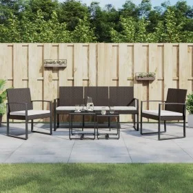 Garden dining set 5 pieces and brown rattan look PP cushions by vidaXL, Garden sets - Ref: Foro24-360219, Price: 238,39 €, Di...